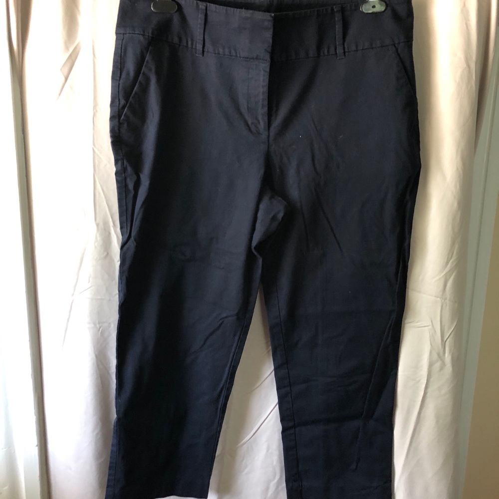 Ann Taylor Curvy Cropped Pants — Navy (Size 12)